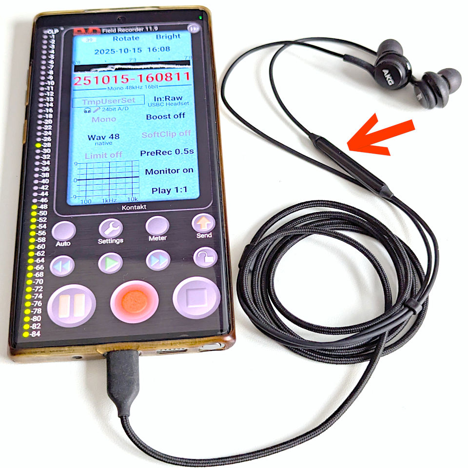 Field Recorder mit USB Headset